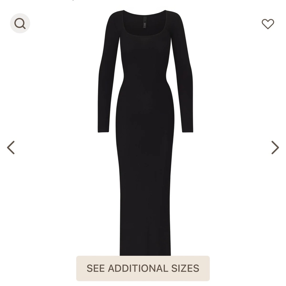 Skims soft lounge black long sleeve dress